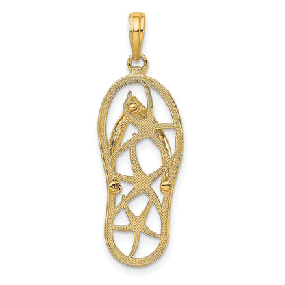 14K Multi Starfish Flip-Flop Charm