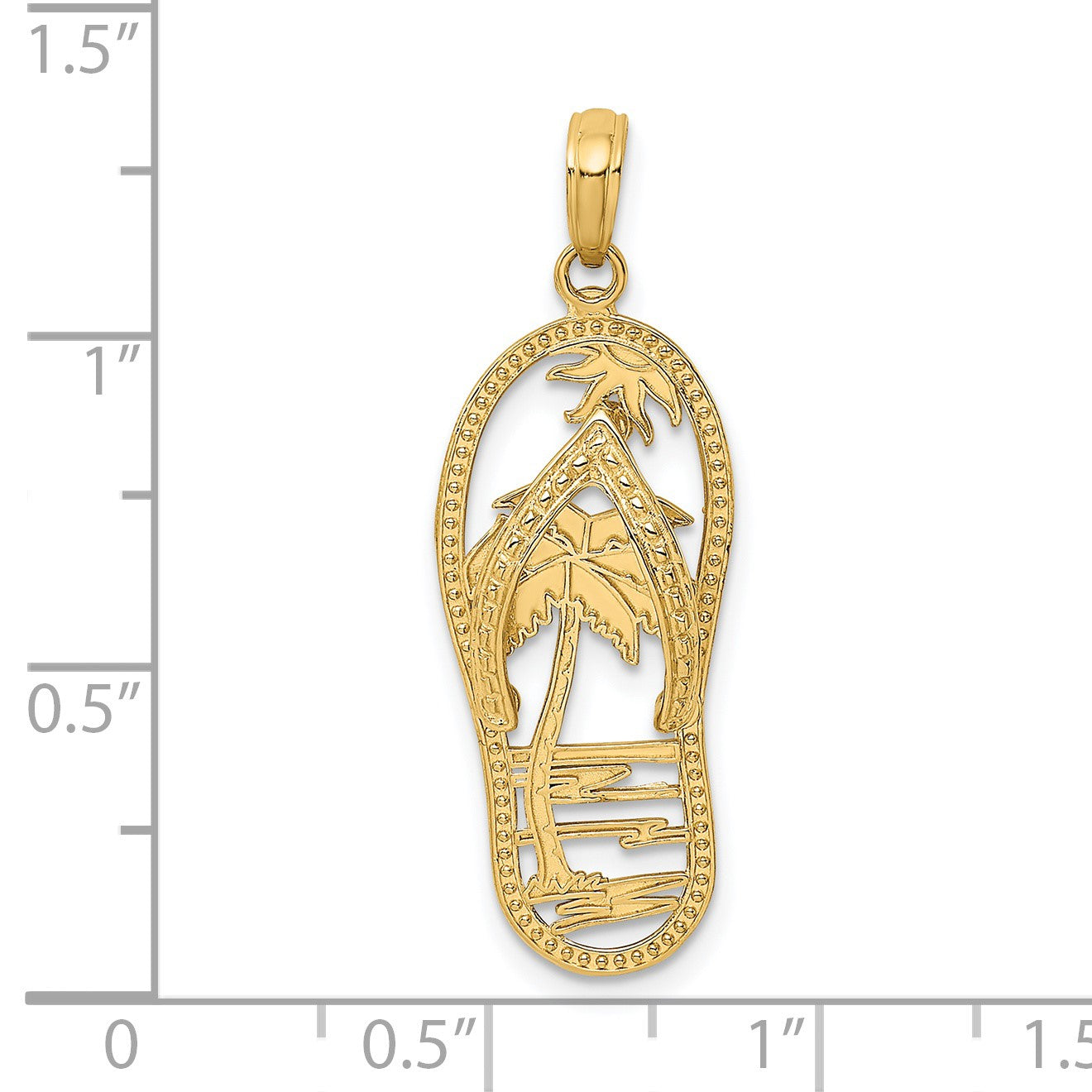 14K Palm Tree Flip Flop Charm