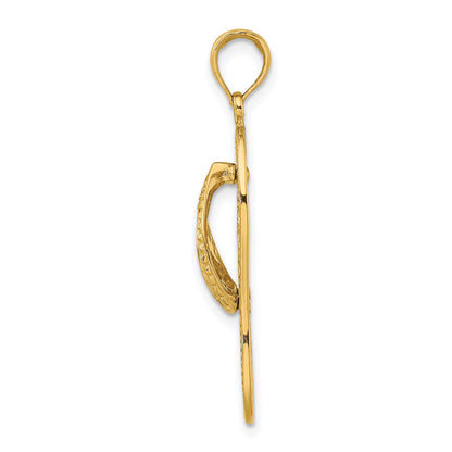 14K Polished Multi Flower Flip-Flop Charm