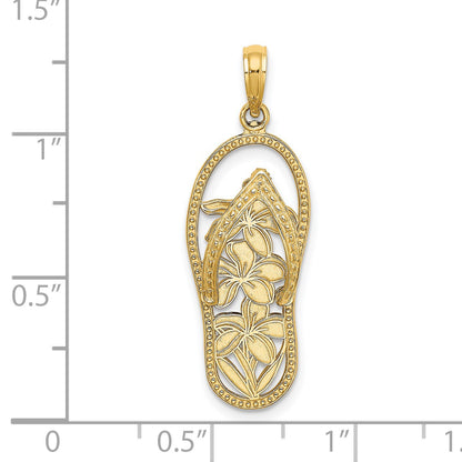 14K Polished Multi Flower Flip-Flop Charm