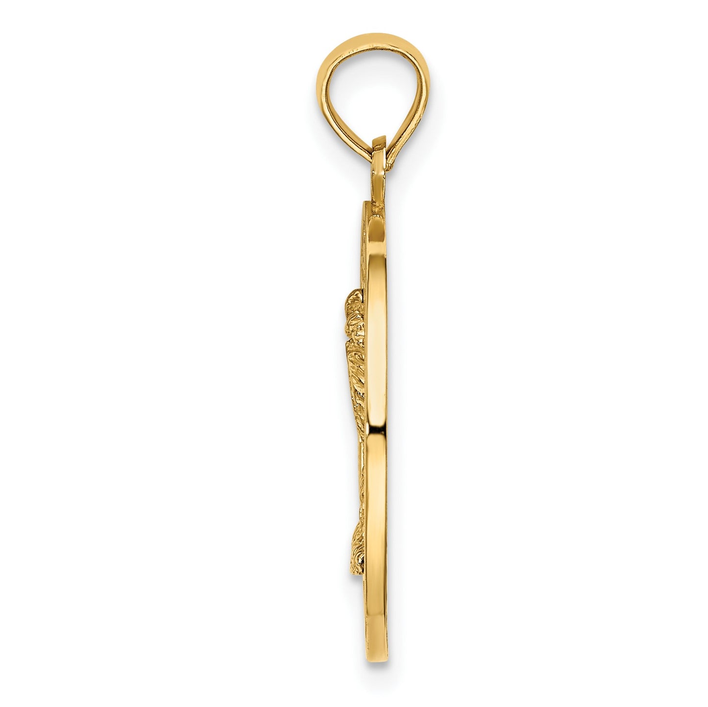 14K TURKS AND CAICOS with Palm Tree Circle Charm