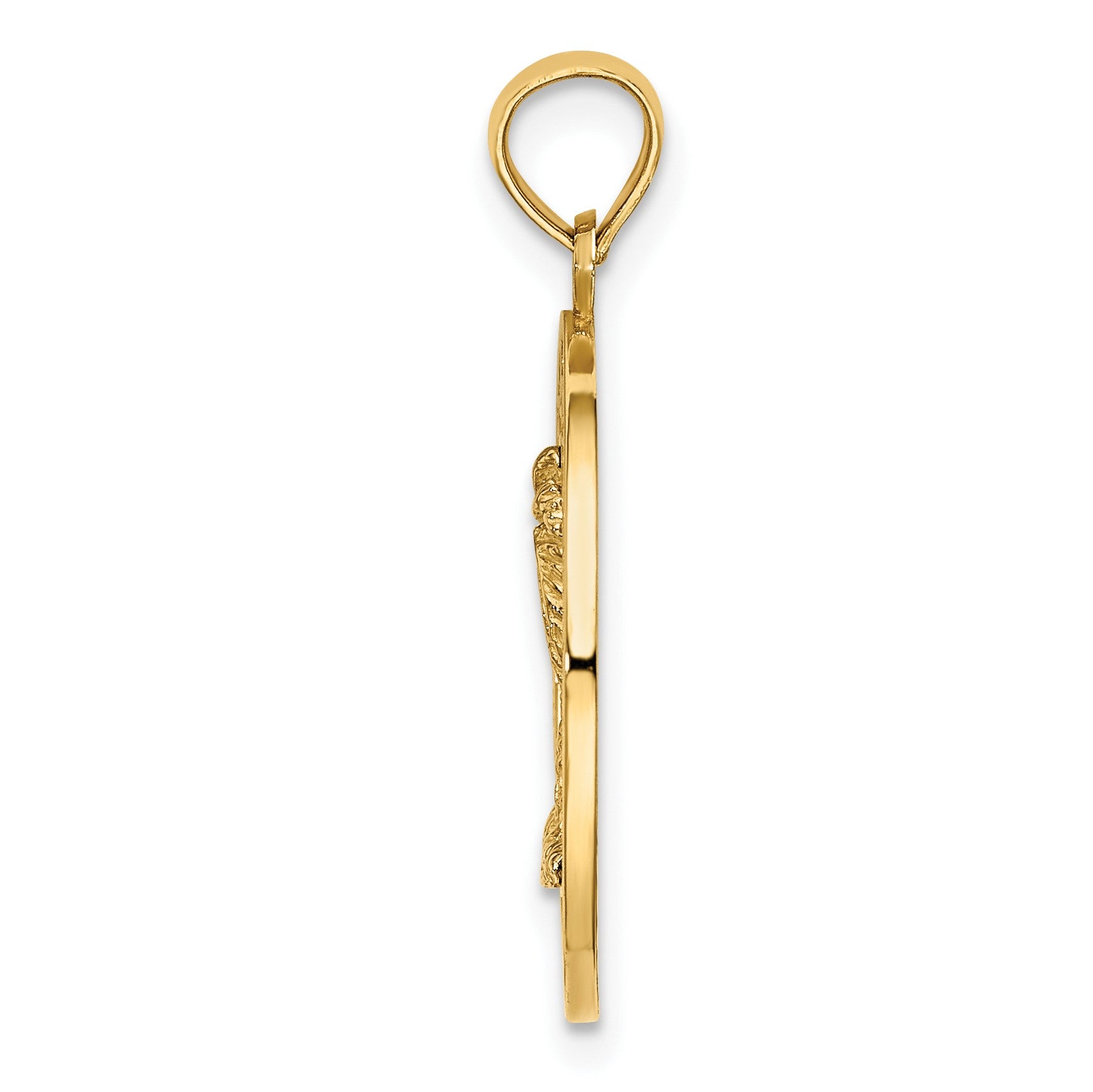 14K TURKS AND CAICOS with Palm Tree Circle Charm