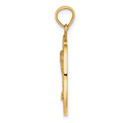 14K TURKS AND CAICOS with Palm Tree Circle Charm