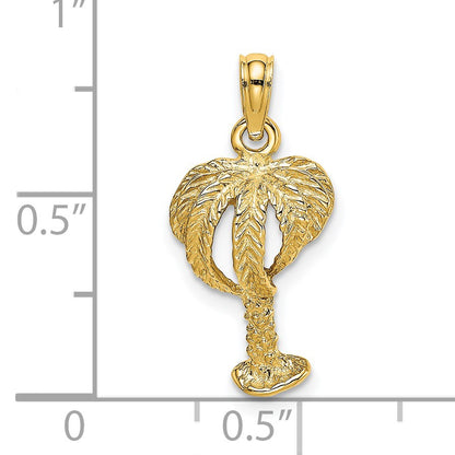 14K 2-D Textured Palm Tree Charm