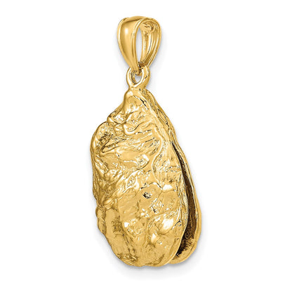 14K 3-D Textured Oyster Shell Charm