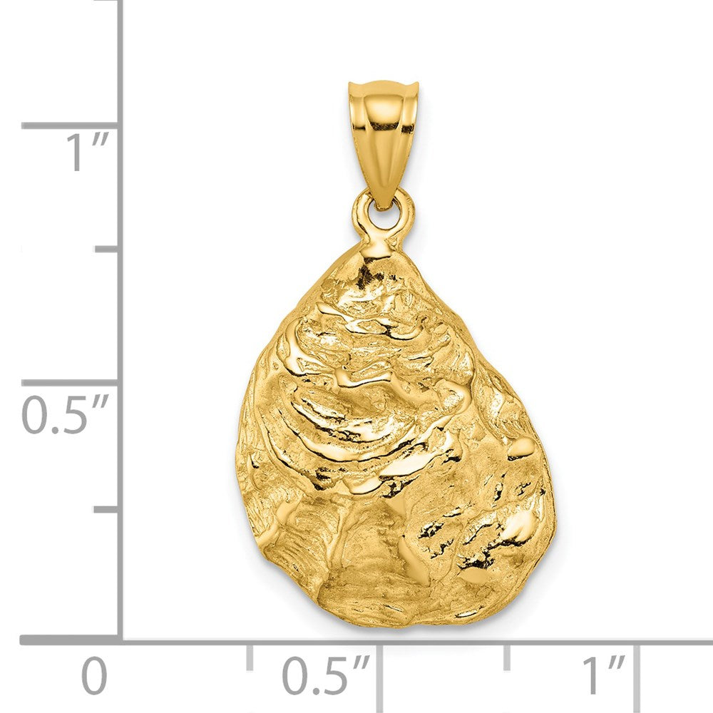 14K 3-D Textured Oyster Shell Charm