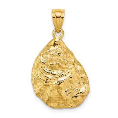 14K 3-D Textured Oyster Shell Charm