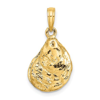 14K 3-D Textured Oyster Shell Charm