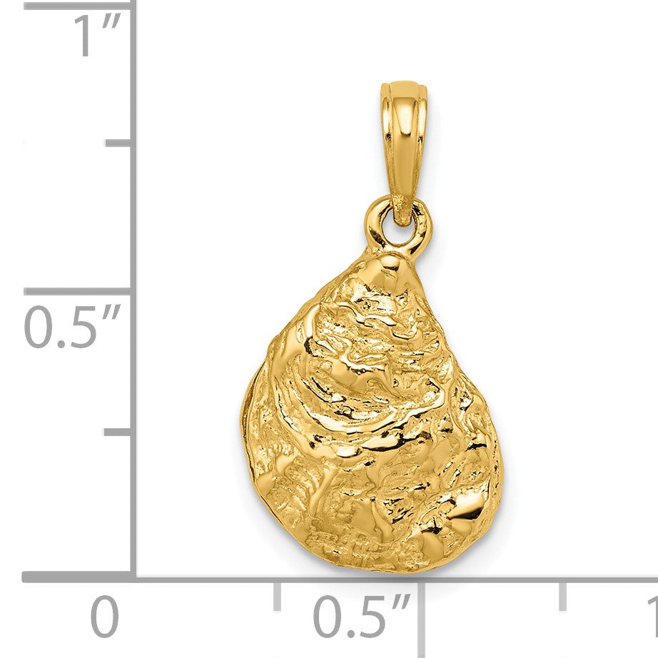 14K 3-D Textured Oyster Shell Charm