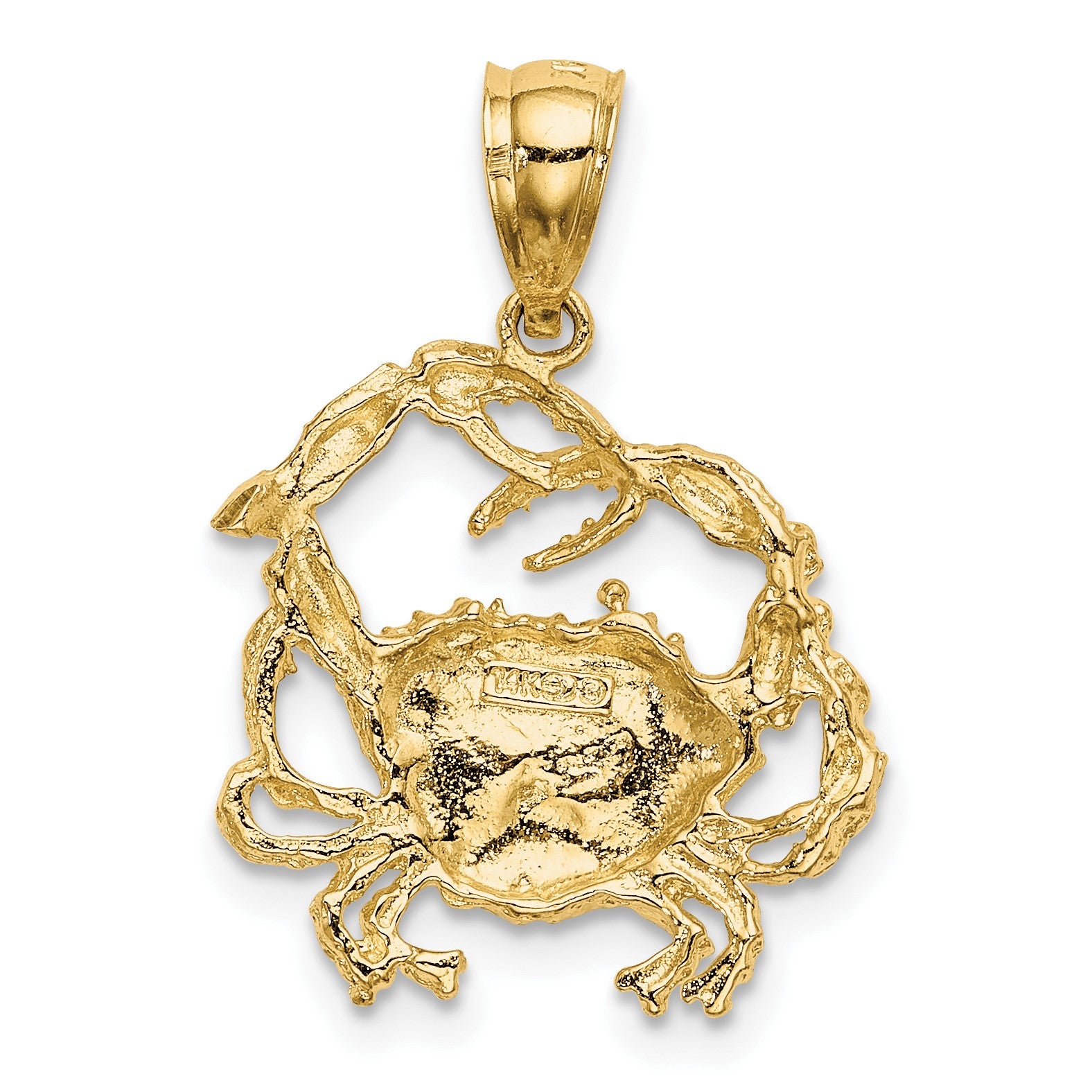 14K Textured Crab Charm