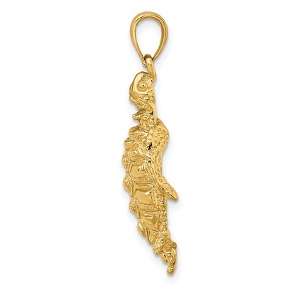 14K Sea Turtle with Spiny Shell Charm