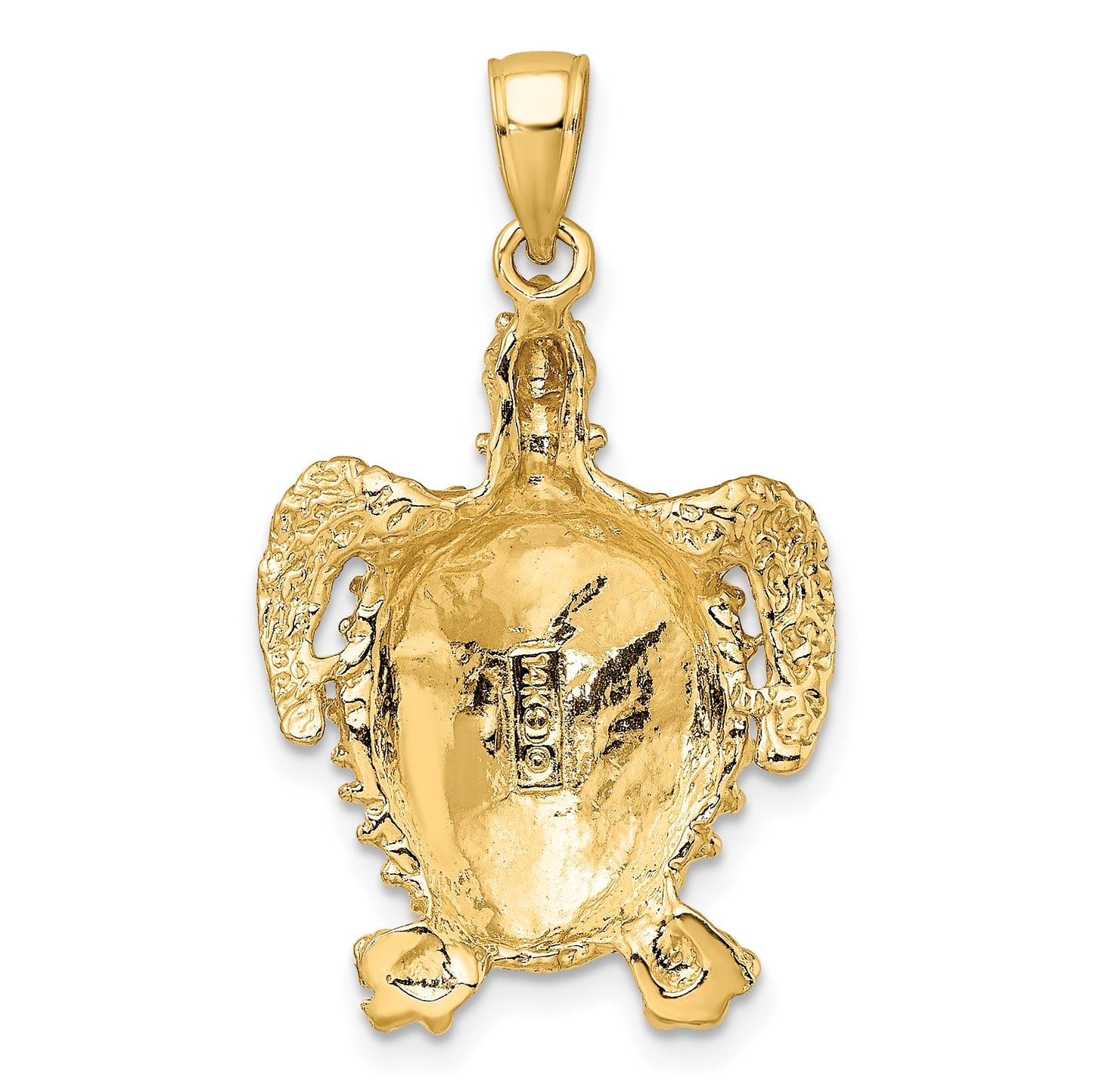 14K Sea Turtle with Spiny Shell Charm