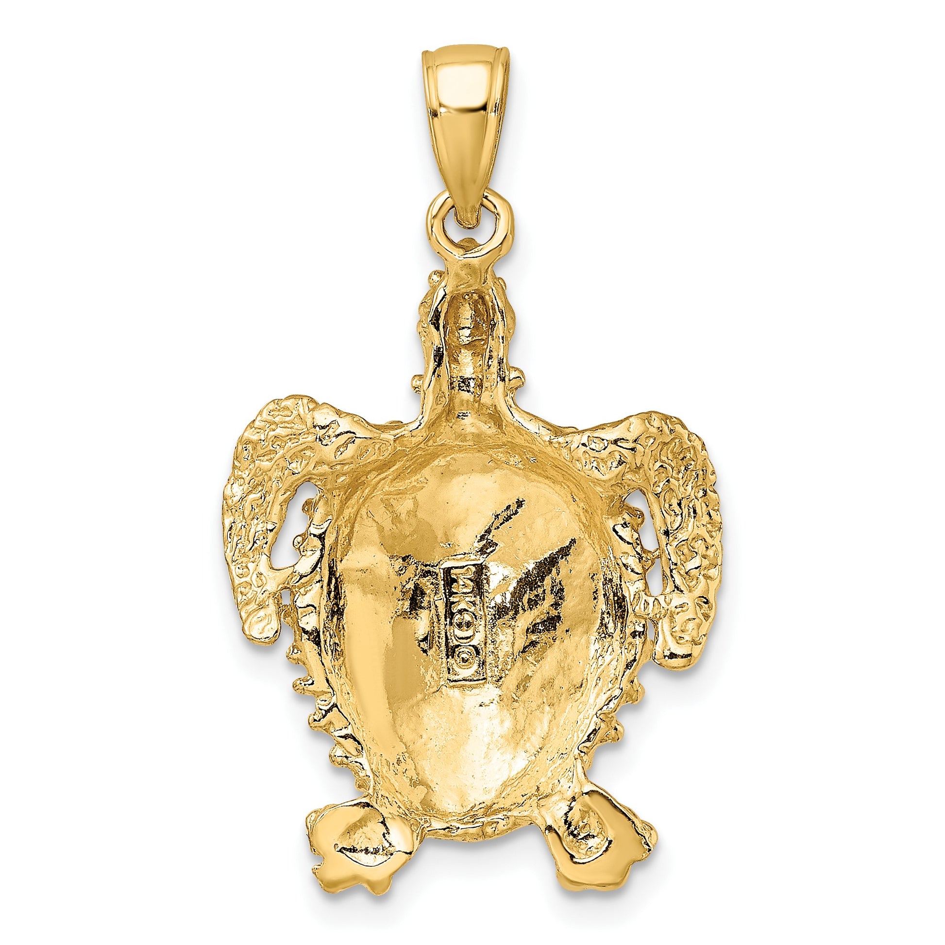 14K Sea Turtle with Spiny Shell Charm