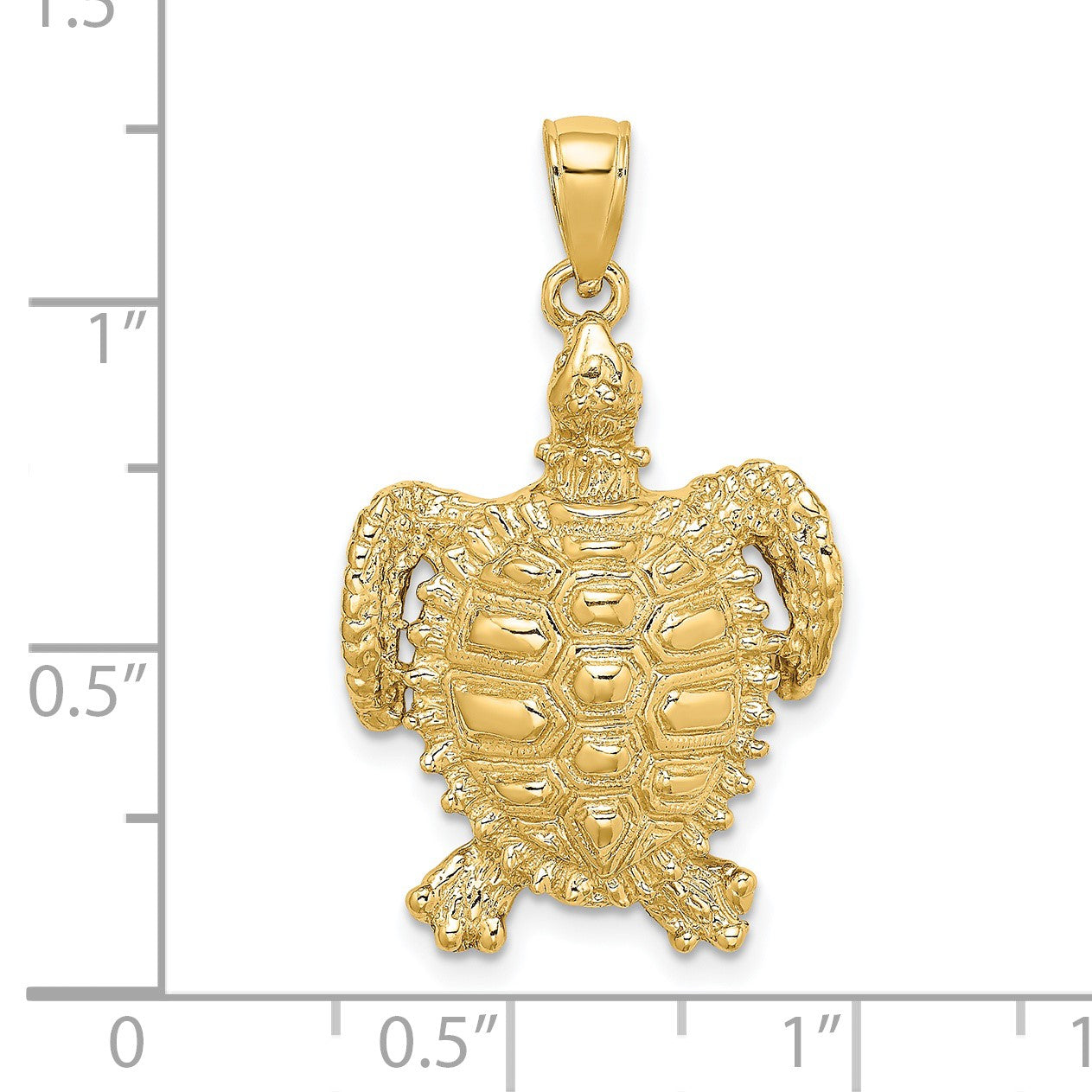 14K Sea Turtle with Spiny Shell Charm