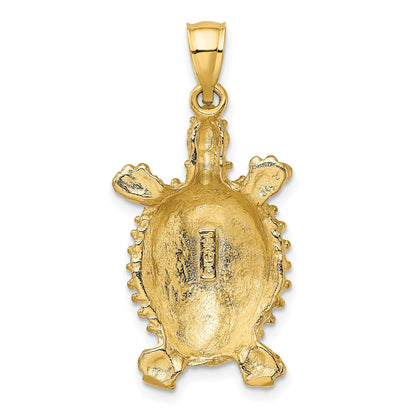 14K Large Land Turtle Charm