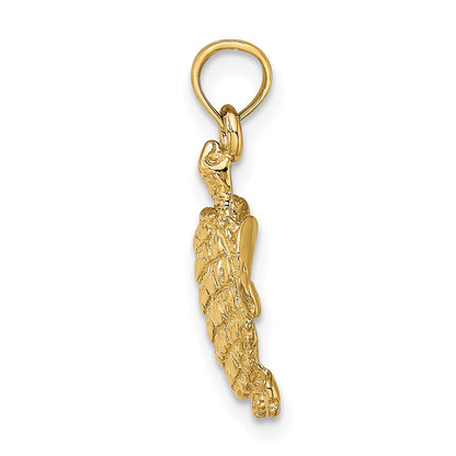 14K Textured Sea Turtle Charm