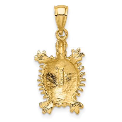 14K Medium Land Turtle Charm
