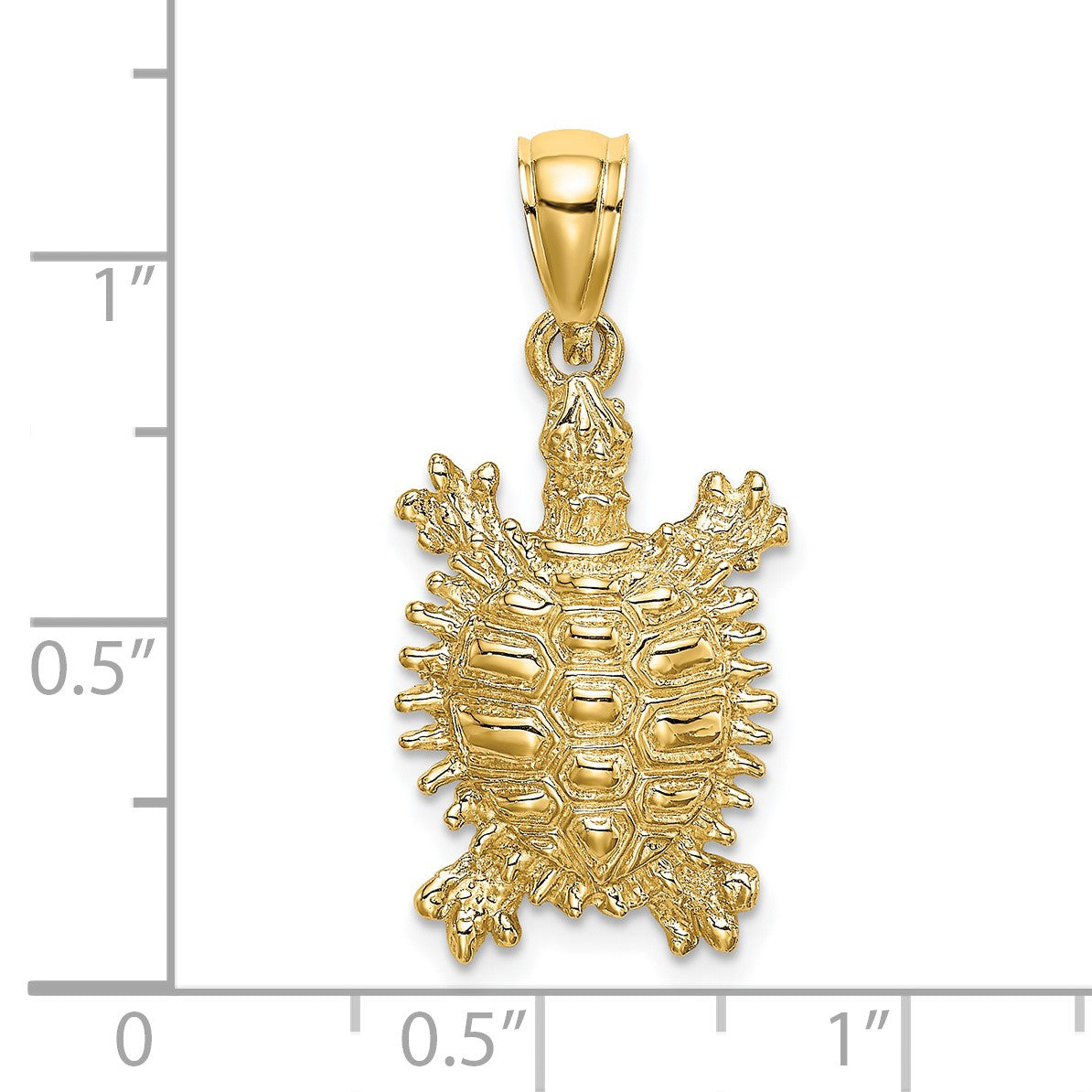 14K Medium Land Turtle Charm