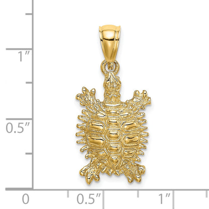 14K Medium Land Turtle Charm