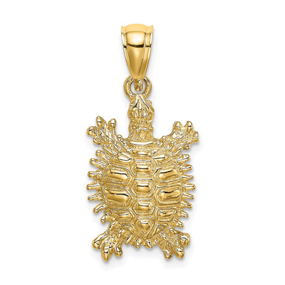 14K Medium Land Turtle Charm