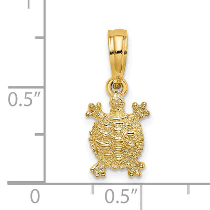 14K Mini Land Turtle Charm