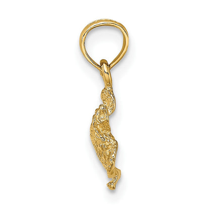 14K Textured Sea Turtle Charm