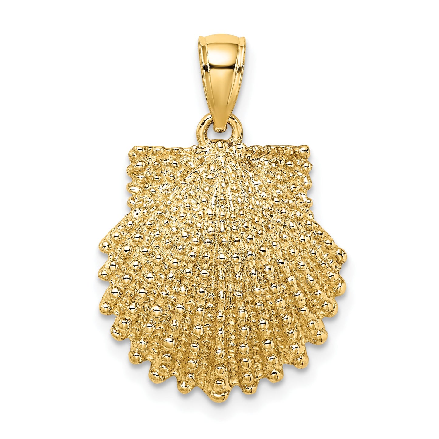 14K Textured Scallop Shell Charm
