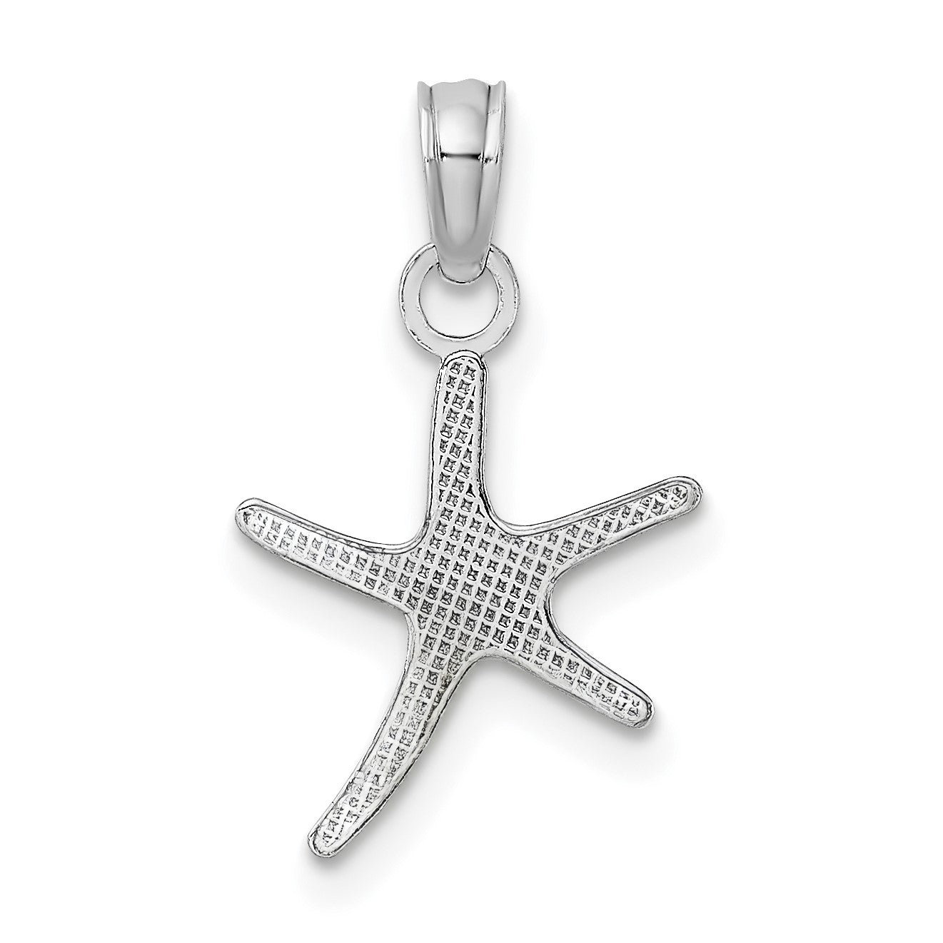 14K White Gold Polished Mini Dancing Starfish Charm