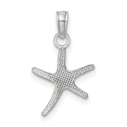 14K White Gold Polished Mini Dancing Starfish Charm