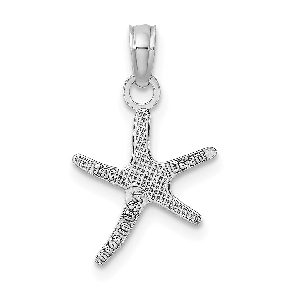 14K White Gold Polished Mini Dancing Starfish Charm