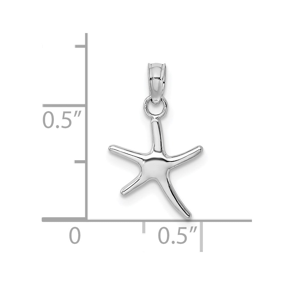 14K White Gold Polished Mini Dancing Starfish Charm