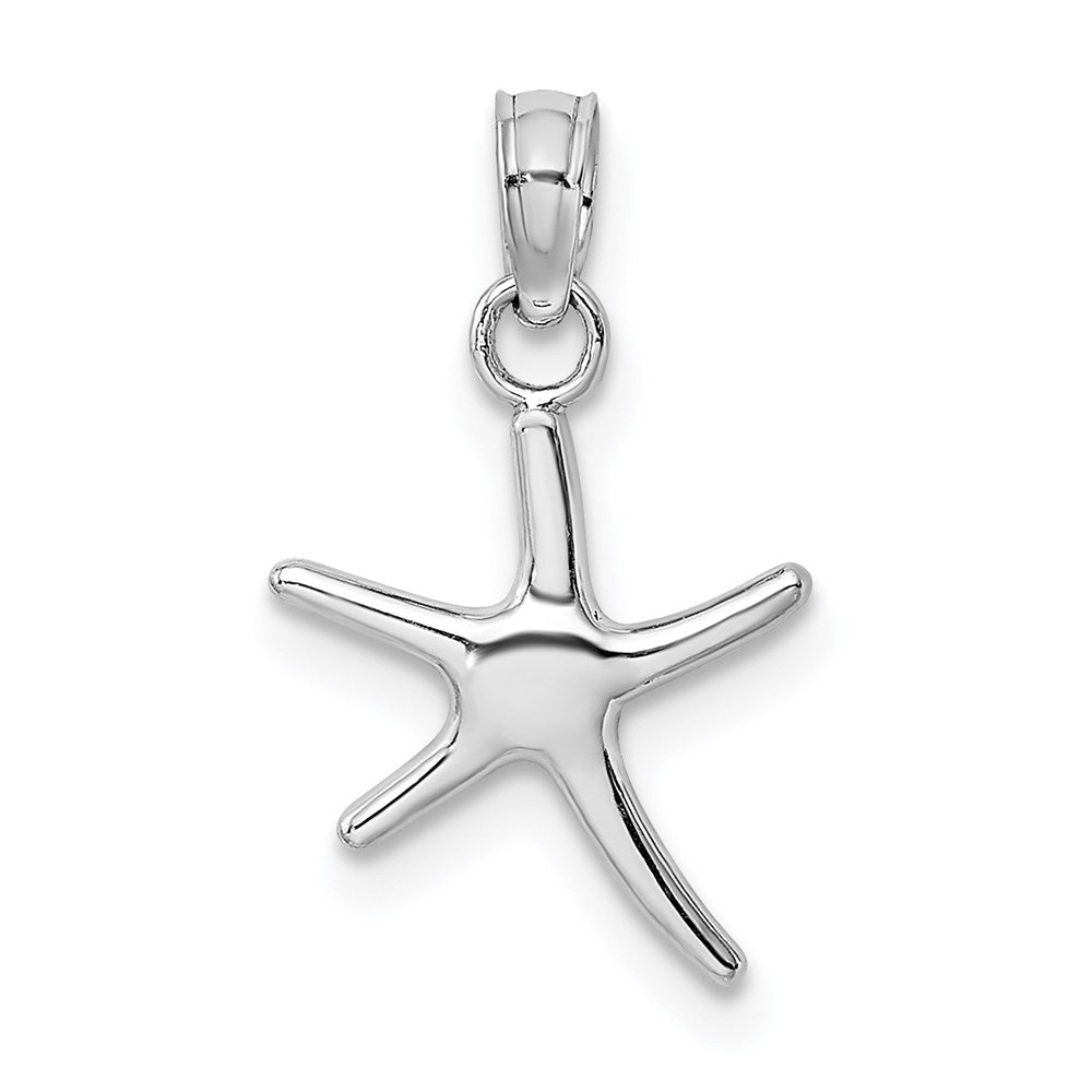 14K White Gold Polished Mini Dancing Starfish Charm