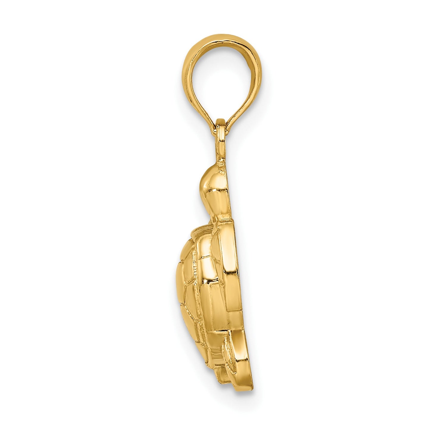 14K Textured Sea Turtle Charm
