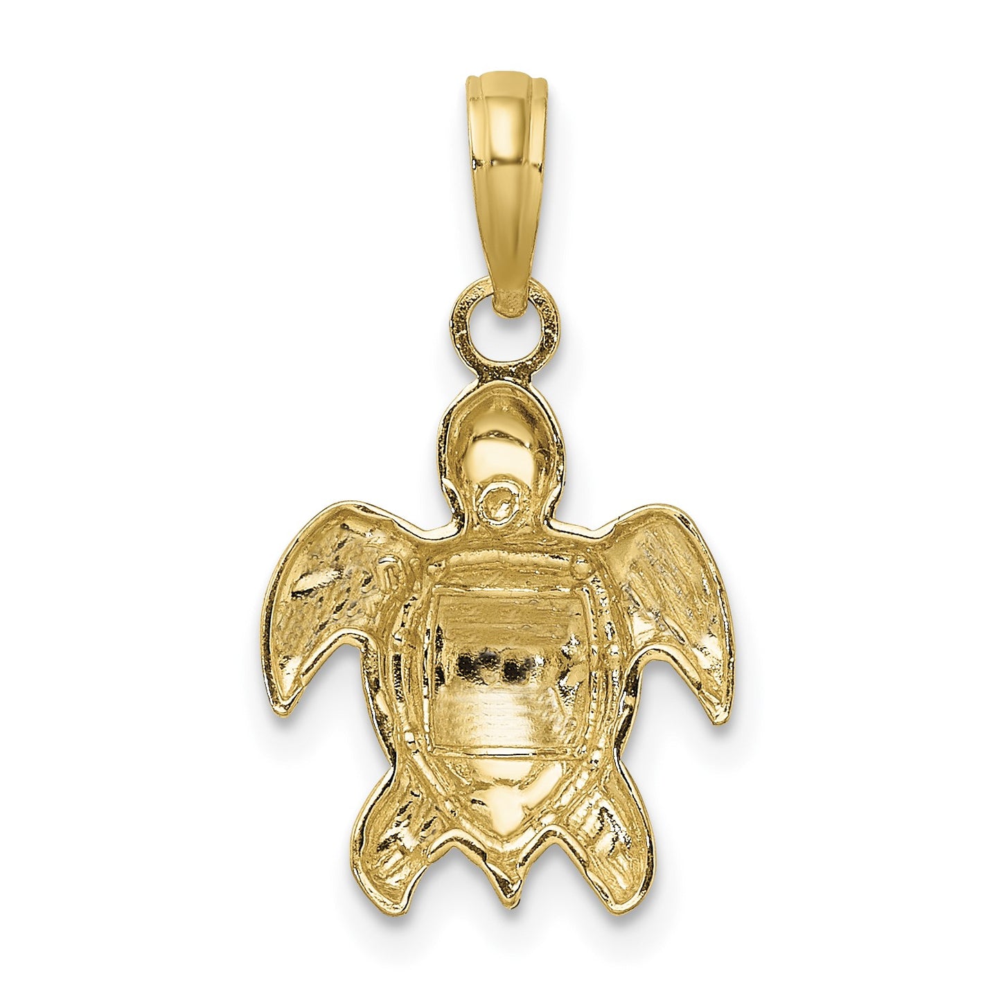 14K Textured Sea Turtle Charm