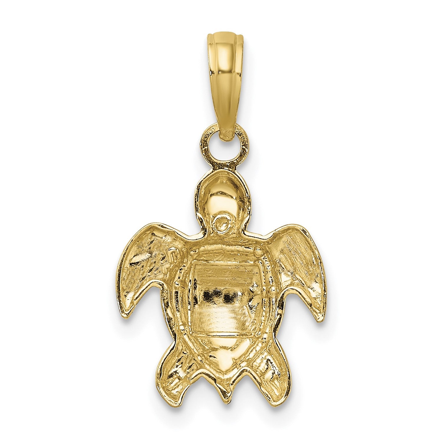 14K Textured Sea Turtle Charm
