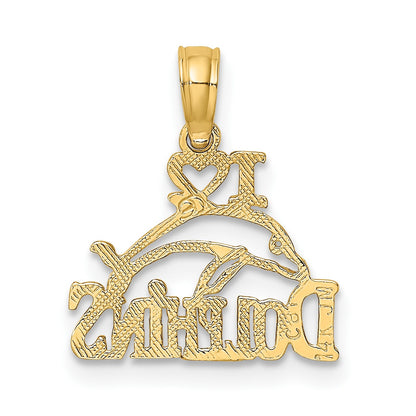 14K I HEART DOLPHINS with Dolphin Charm