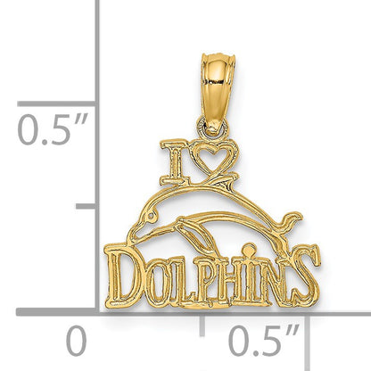 14K I HEART DOLPHINS with Dolphin Charm