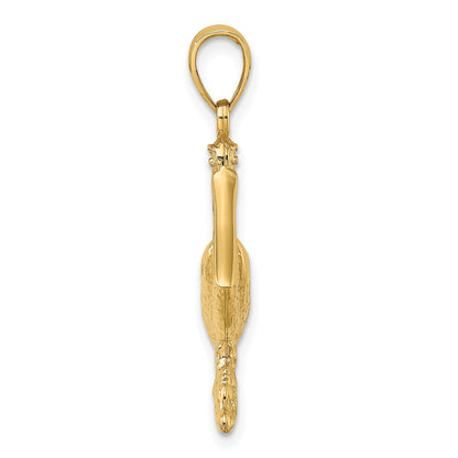 14K 3-D Pelican Standing Charm