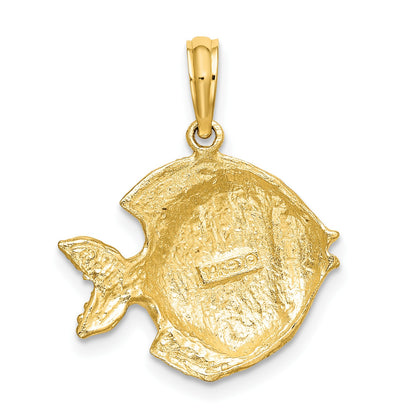 14K Polished  Textured Butterfly Fish Charm