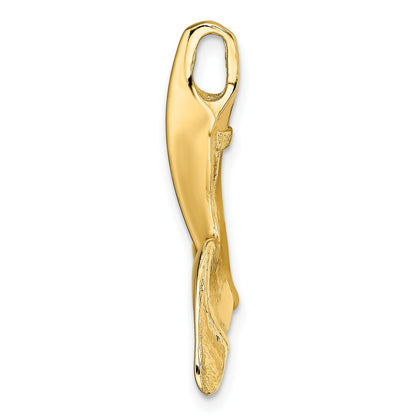 14K 3-D Polished Whale Tail Chain Slide