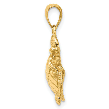 14K Textured Sea Turtle Charm
