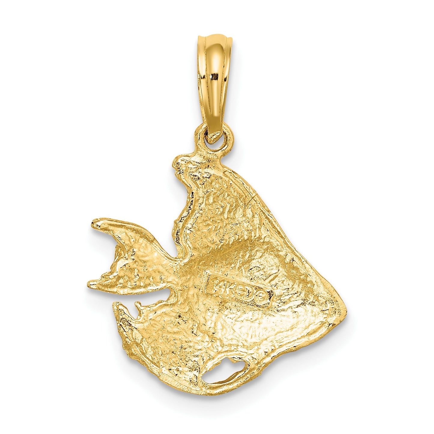 14K Textured Angelfish Charm