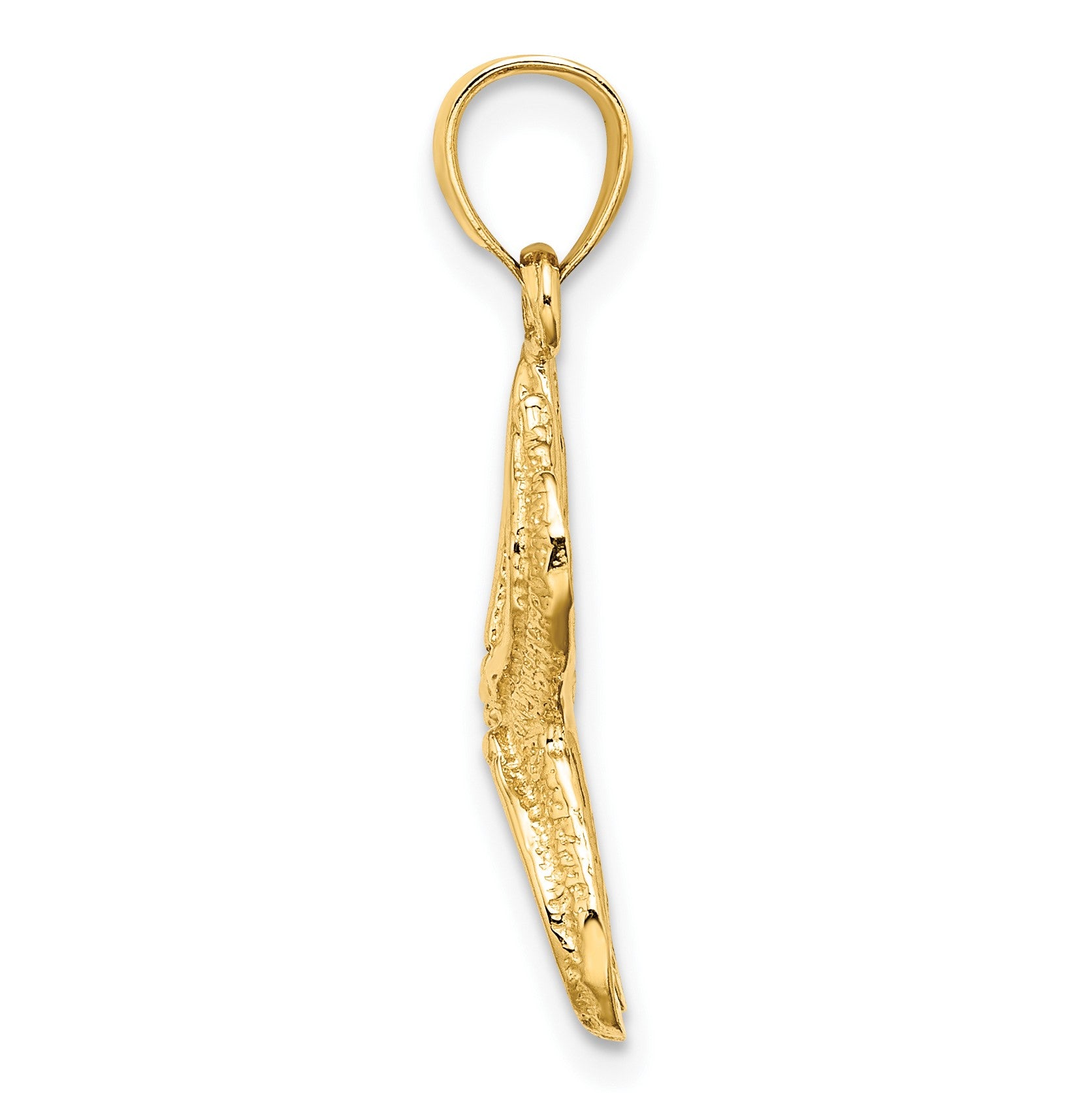 14K Textured Starfish Charm
