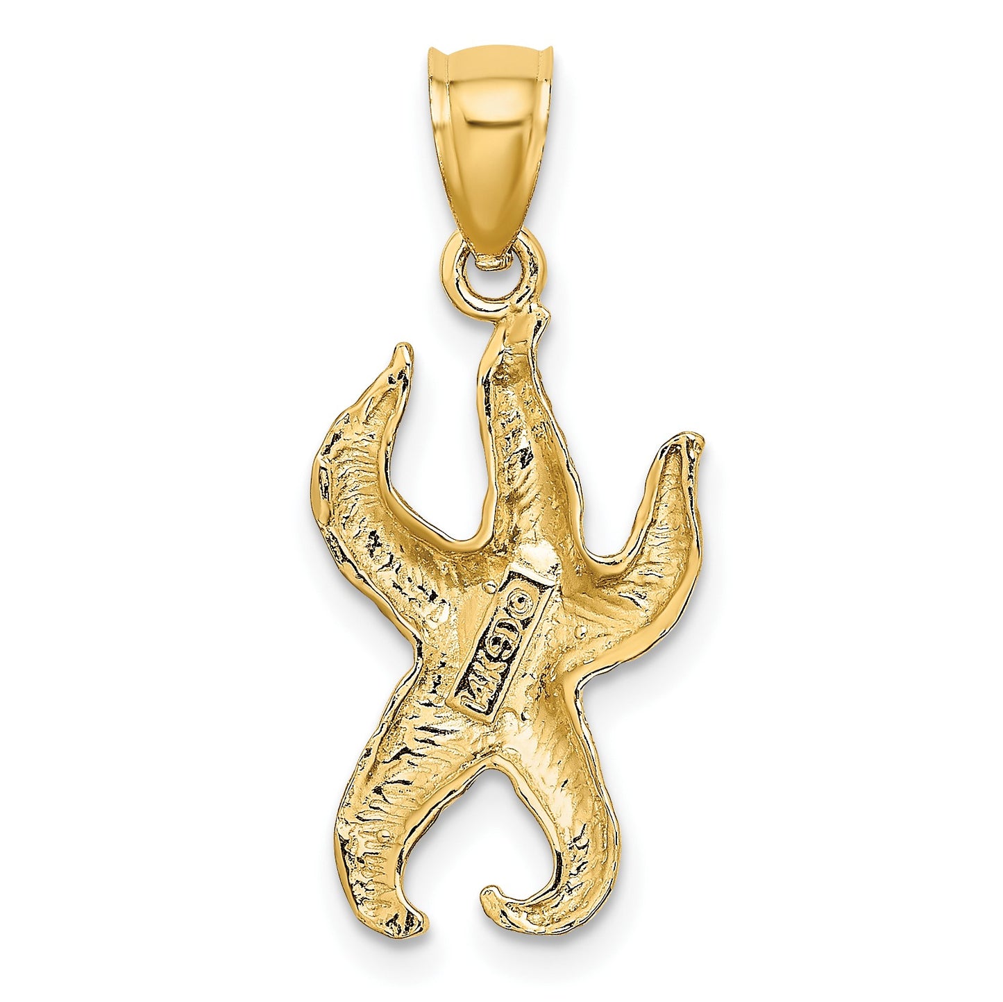 14K Textured Starfish Charm