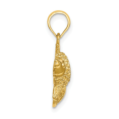 14K 2-D Textured Goldfish Charm