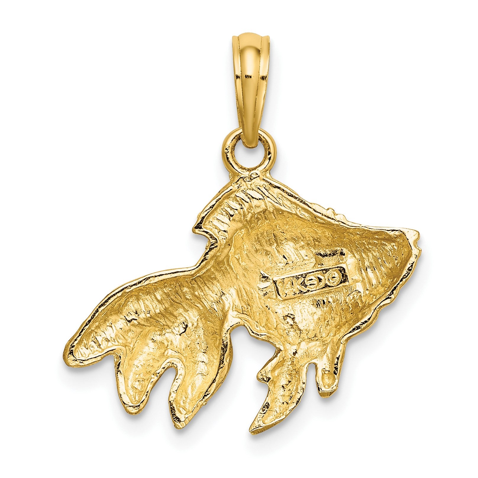 14K 2-D Textured Goldfish Charm