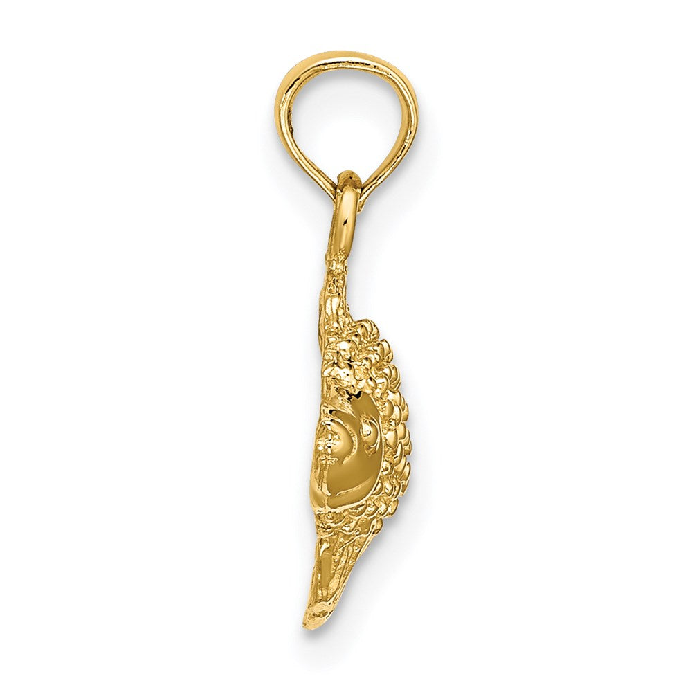 14K 2-D  Textured Gold Fish Charm