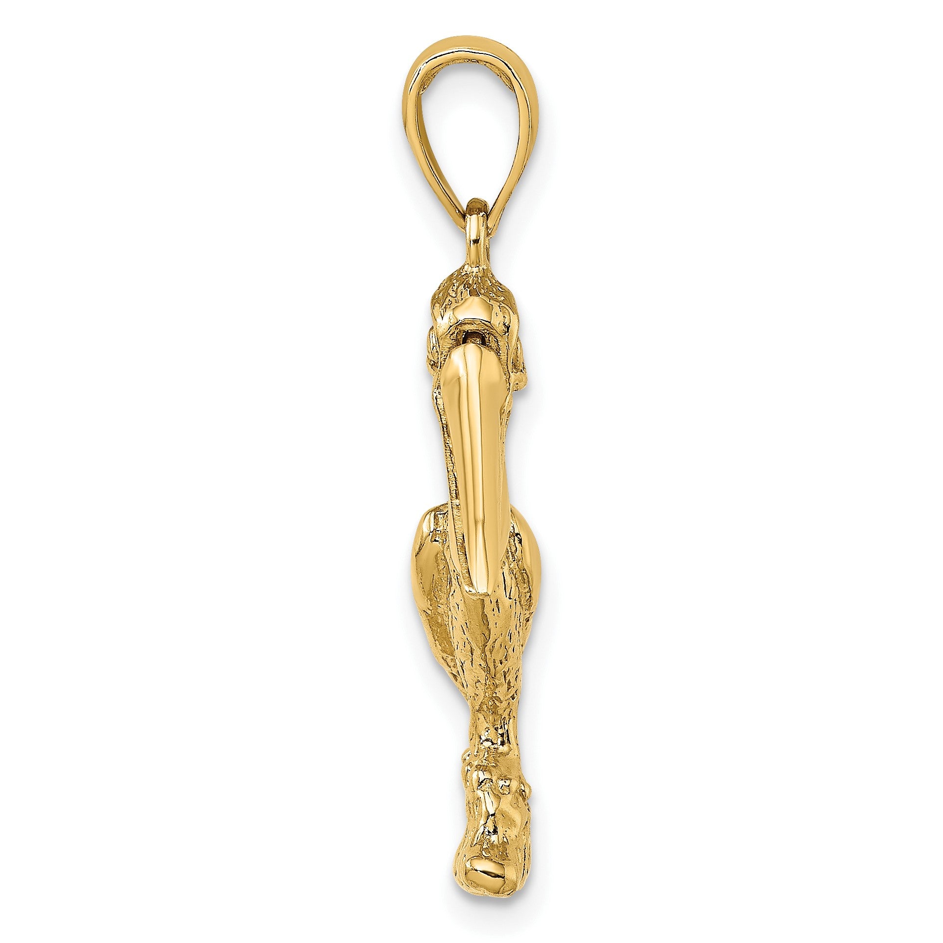14K 3-D Large Standing Pelican with Moveable Mouth Charm