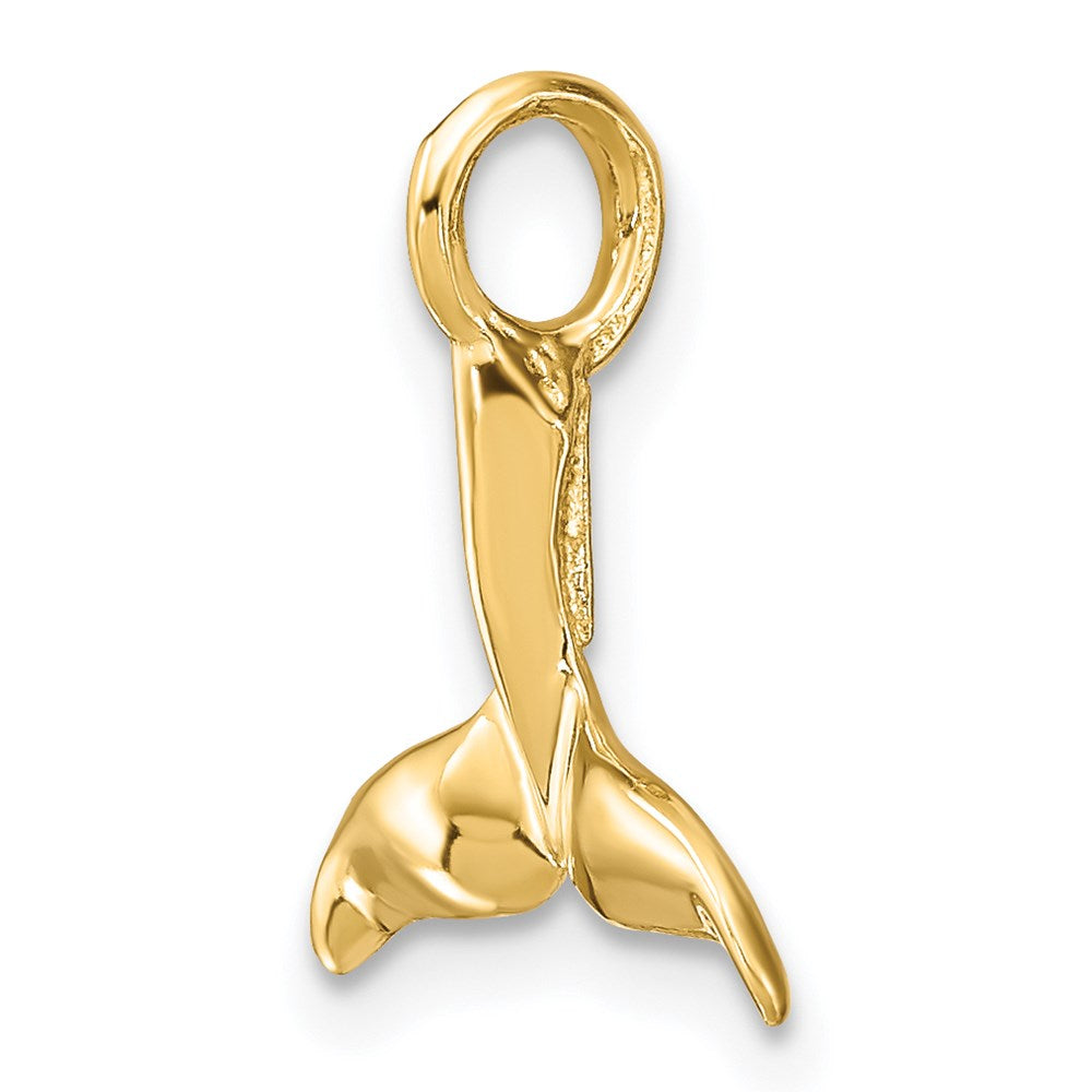 14K 3-D Polished Whale Tail Chain Slide