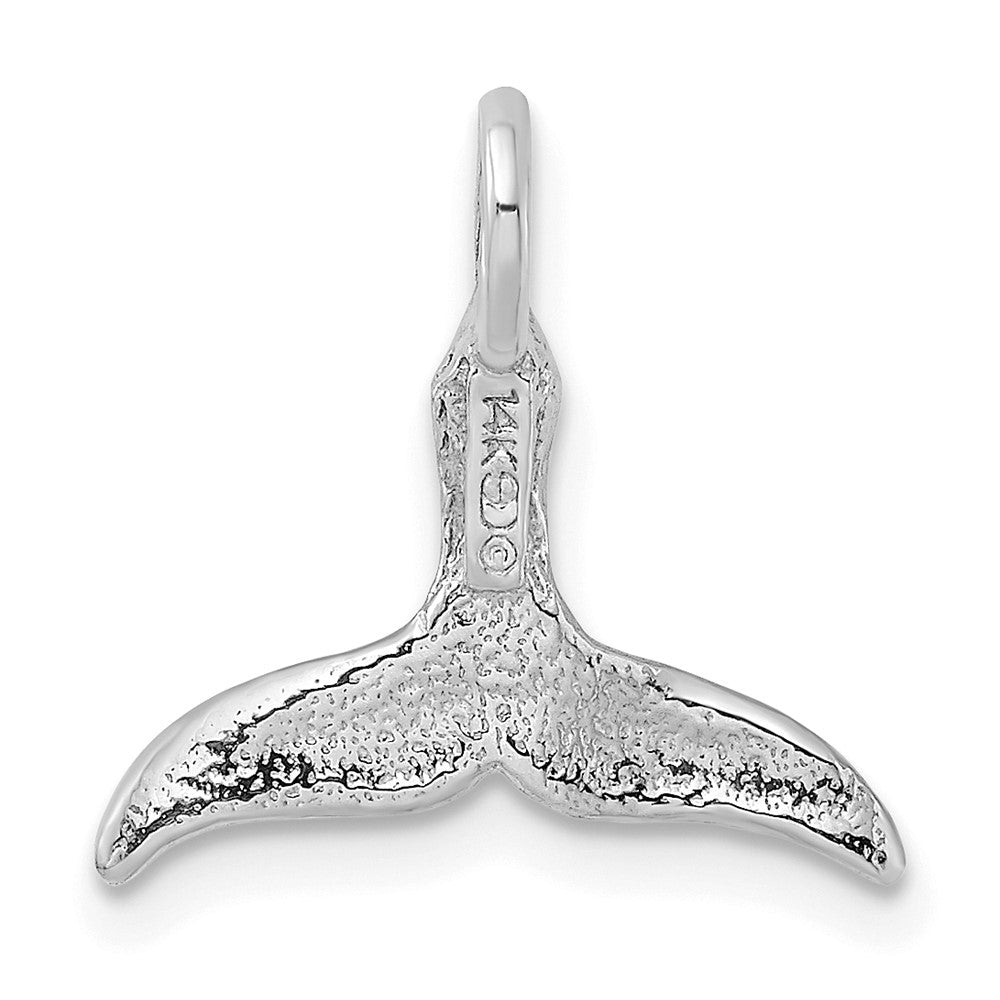 14K White Gold 3-D Polished Whale Tail Chain Slide